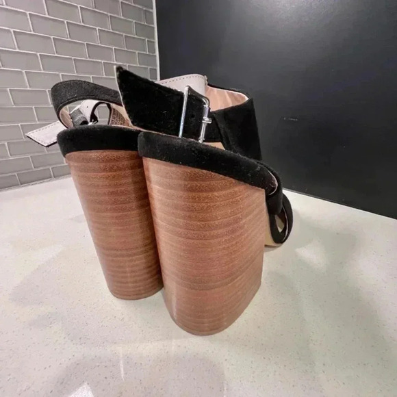 Madden Girl Black Suede Open Toe Heels Size 10 - Picture 9 of 12